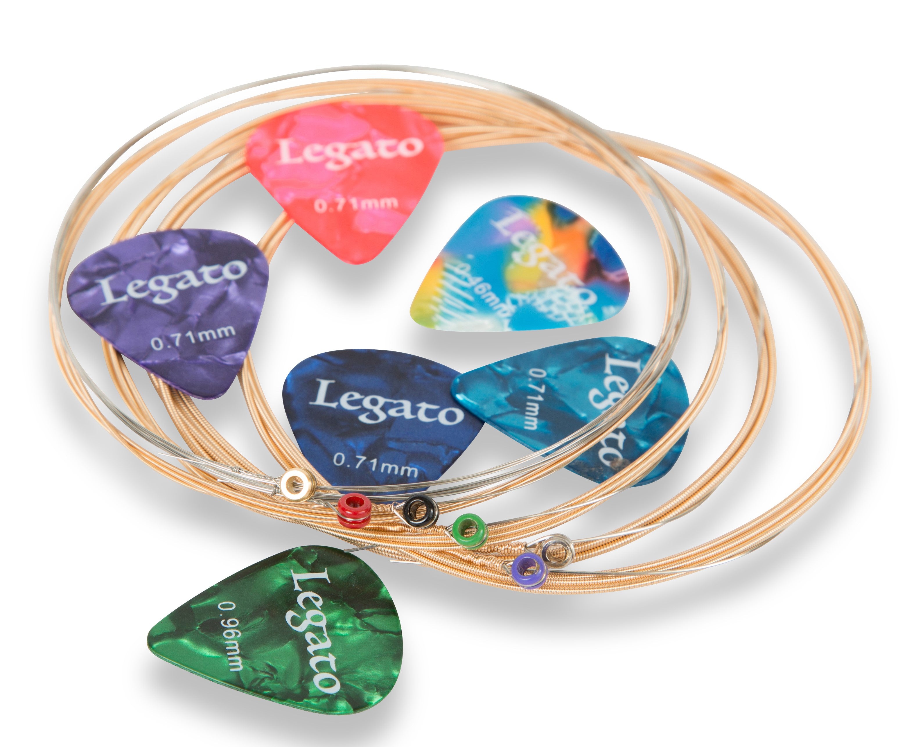 Legato Pro Acoustic Guitar Strings Extra Light 10-50  (2 Sets) Nano-Coated 85/15 Bronze With 6 Guitar Picks