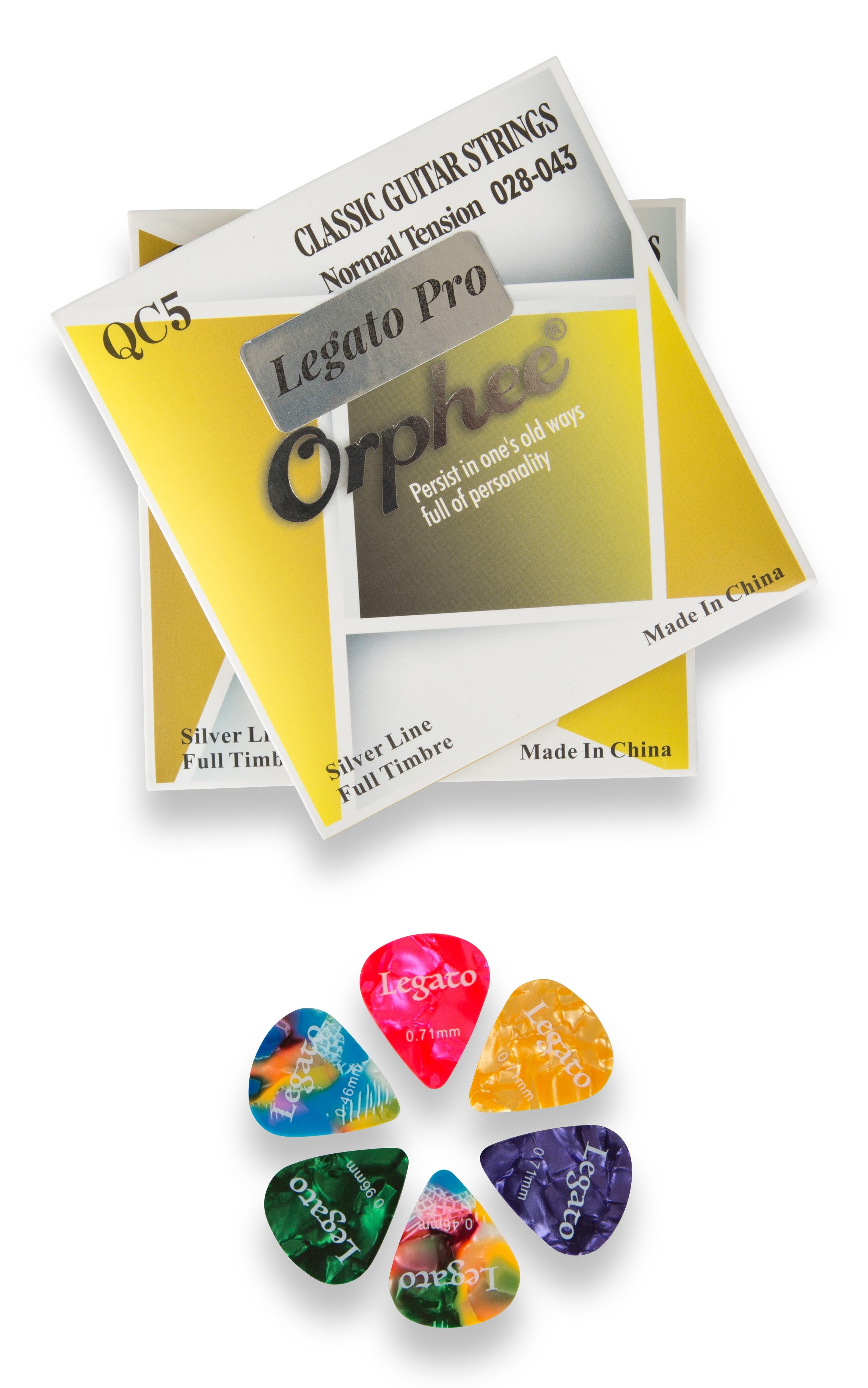 Legato Nylon Classical Acoustic Guitar Strings for Beginners to Pro Level Normal Tension (2 Pack) w/ 6 Guitar Picks