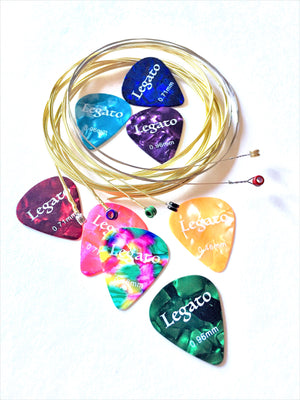 Legato Pro Acoustic Guitar Strings Super Light 9-45 (2 Sets) Nano-Coated 85/15 Bronze 6 Guitar Picks